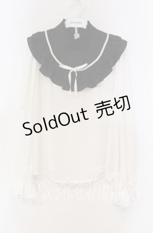 画像: Ank Rouge / ヨーク切り替えブラウス  シロ×クロ O-25-11-15-067-CA-BL-IG-OS