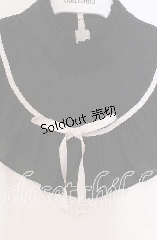 画像2: Ank Rouge / ヨーク切り替えブラウス  シロ×クロ O-25-11-15-067-CA-BL-IG-OS (2)