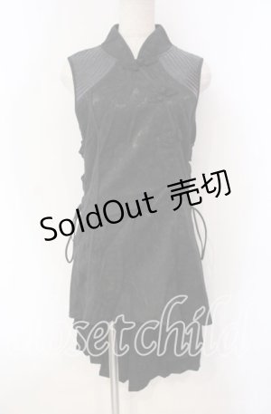 画像: Qutie Frash / チャイナワンピ  ブラック O-25-11-15-070-QU-OP-OW-OS