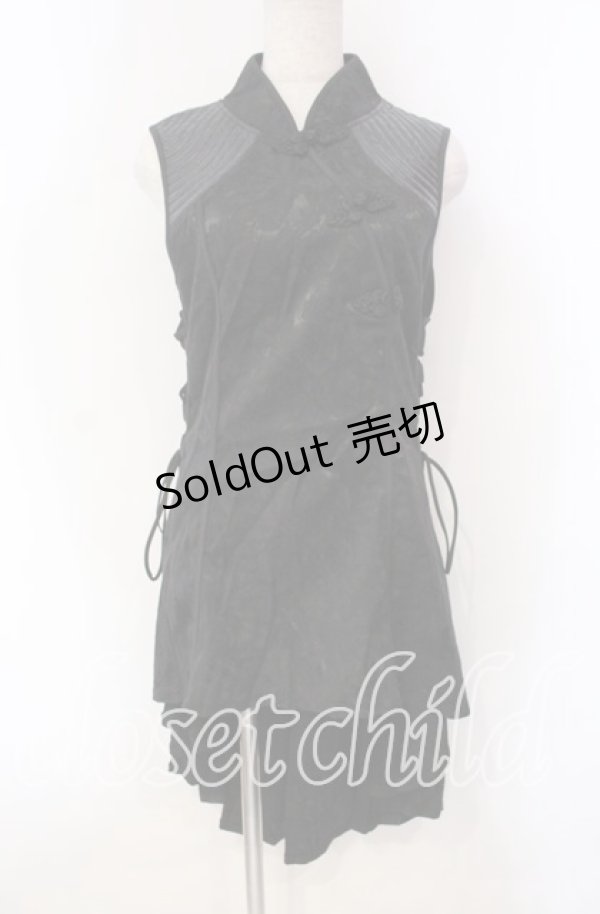 画像1: Qutie Frash / チャイナワンピ  ブラック O-25-11-15-070-QU-OP-OW-OS (1)