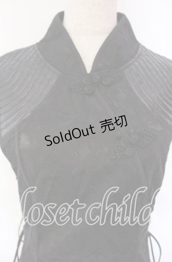 画像2: Qutie Frash / チャイナワンピ  ブラック O-25-11-15-070-QU-OP-OW-OS (2)