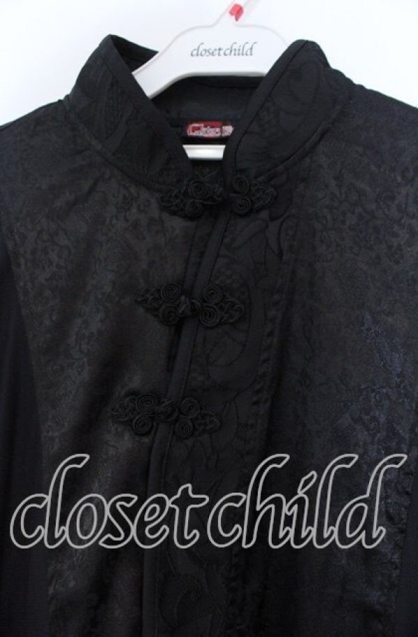 画像2: Qutie Frash / 着物チャイナチュニック  ブラック O-25-11-15-072-QU-TO-OW-OS (2)