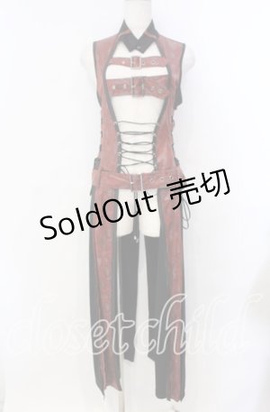 画像: Qutie Frash / ベルトロングベスト  レッド O-25-11-15-073-QU-TO-OW-OS