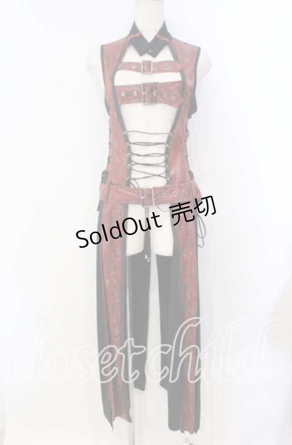 画像1: Qutie Frash / ベルトロングベスト  レッド O-25-11-15-073-QU-TO-OW-OS (1)