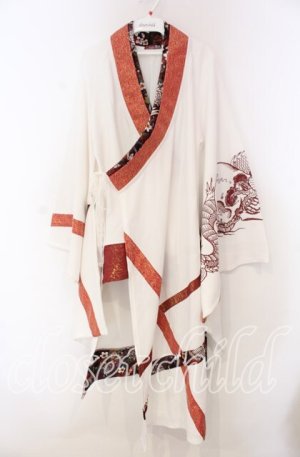 画像: Qutie Frash / 3店舗限定カラー着物カーデ  ホワイト×レッド O-25-11-15-075-QU-JA-OW-OS