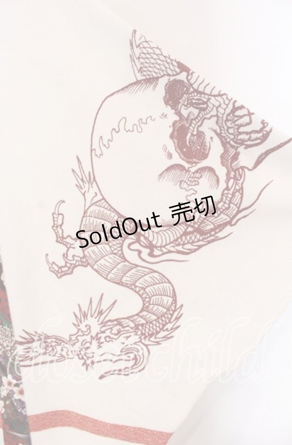 画像2: Qutie Frash / 3店舗限定カラー着物カーデ  ホワイト×レッド O-25-11-15-075-QU-JA-OW-OS (2)