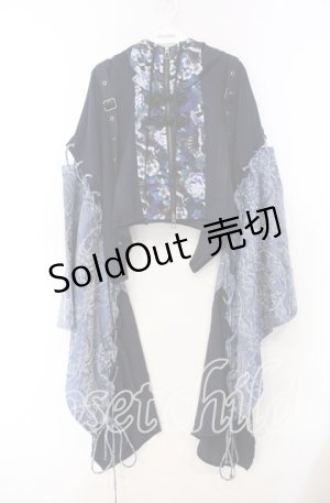 画像: Qutie Frash / 着物袖ショートカーデ  ブルー O-25-11-15-076-QU-TO-OW-OS