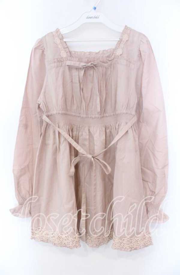 画像1: PINK HOUSE / ローズレースAラインブラウス  ピンク O-25-11-15-077-LO-BL-IG-OS (1)
