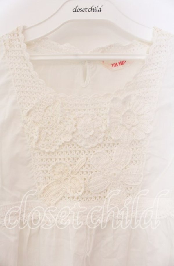 画像2: PINK HOUSE / モチーフつきAラインチュニック  シロ O-25-11-15-078-LO-BL-IG-ZI (2)