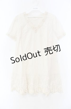 画像: PINK HOUSE / レース配色シャツチュニック  アイボリー O-25-11-15-079-LO-OP-IG-OS