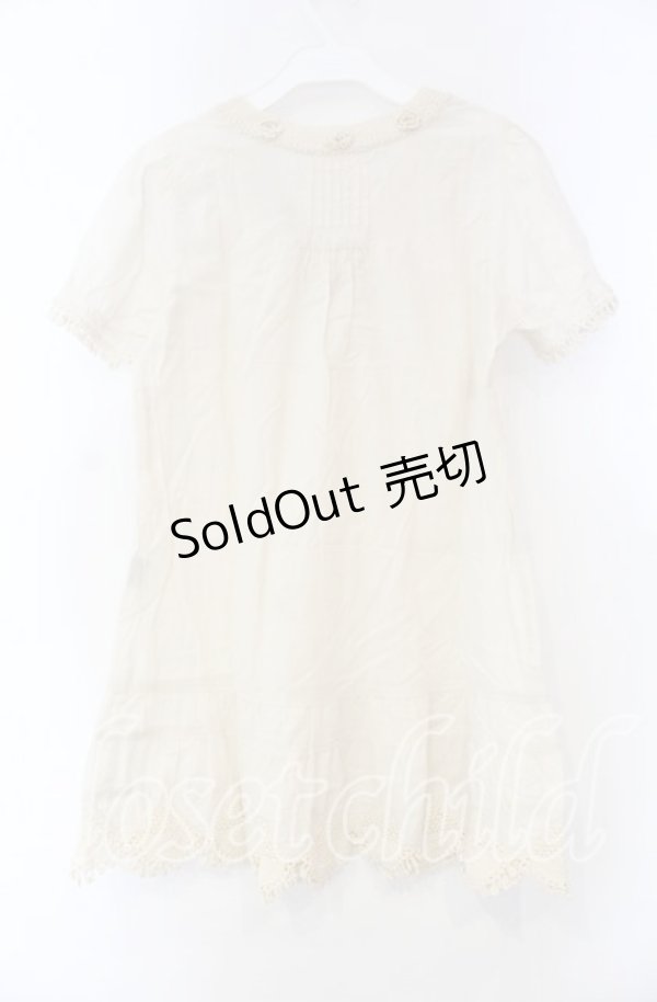 画像4: PINK HOUSE / レース配色シャツチュニック  アイボリー O-25-11-15-079-LO-OP-IG-OS (4)