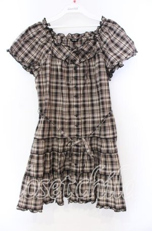 画像: PINK HOUSE / チェックパフワンピース  ブラウン O-25-11-15-080-LO-OP-IG-OS