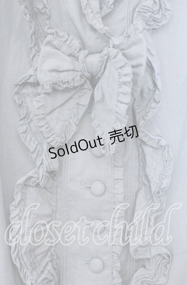 画像2: PINK HOUSE / タックピコフリルブラウス  グリーン O-25-11-15-082-LO-BL-IG-OS (2)