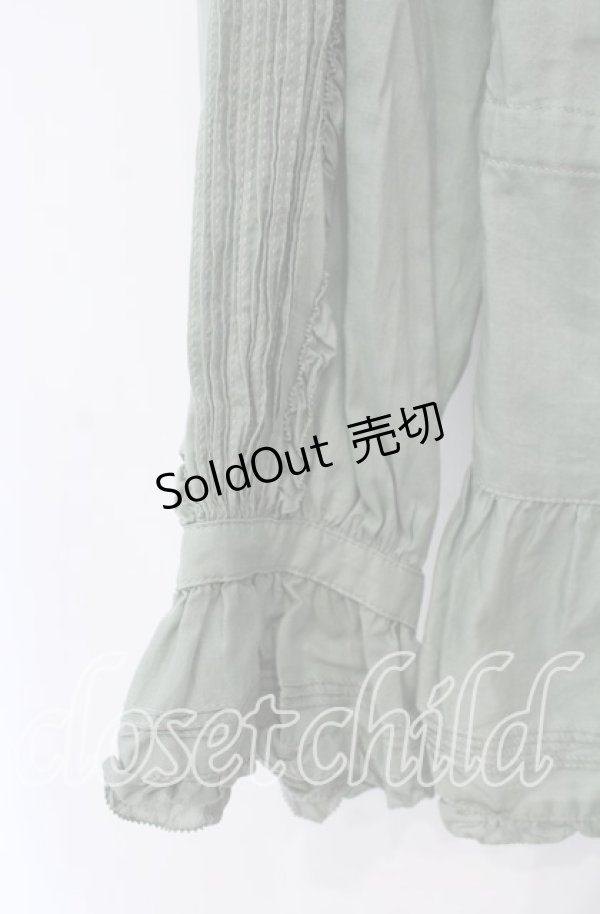 画像3: PINK HOUSE / タックピコフリルブラウス  グリーン O-25-11-15-082-LO-BL-IG-OS (3)