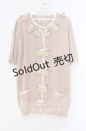 画像: KETTY / レモンモチーフカーディガン  ピンク O-25-11-15-086-EL-TO-IG-OS