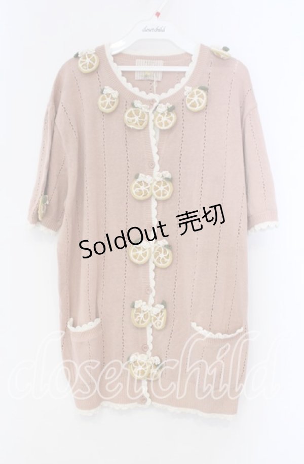 画像1: KETTY / レモンモチーフカーディガン  ピンク O-25-11-15-086-EL-TO-IG-OS (1)