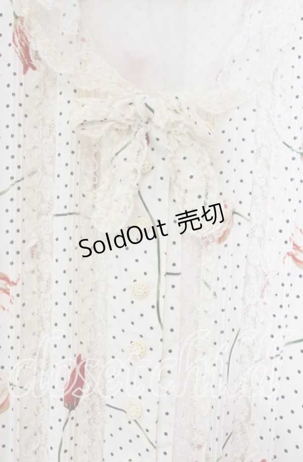 画像2: INGEBORG / ドットチューリップワンピース  アイボリー O-25-11-15-090-LO-OP-IG-OS (2)