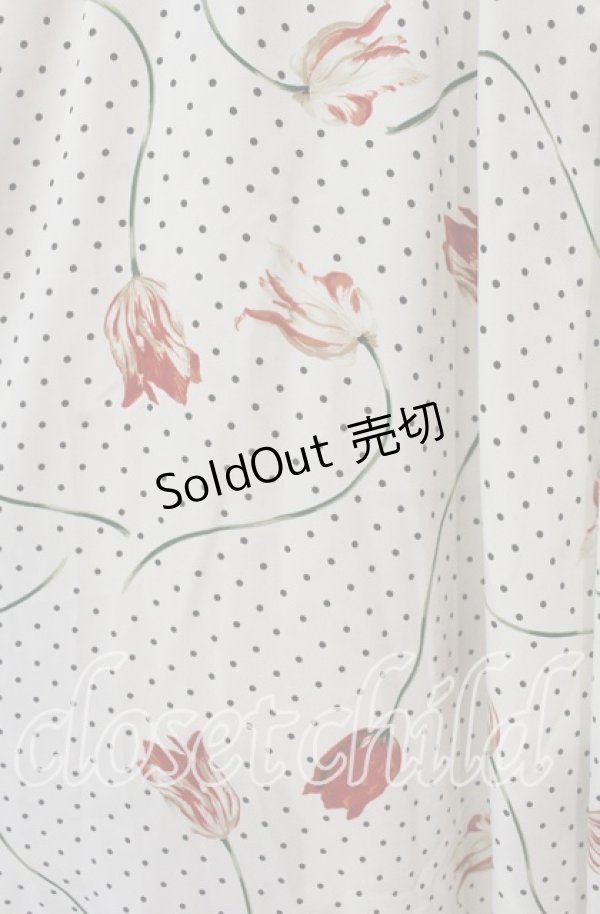 画像3: INGEBORG / ドットチューリップワンピース  アイボリー O-25-11-15-090-LO-OP-IG-OS (3)