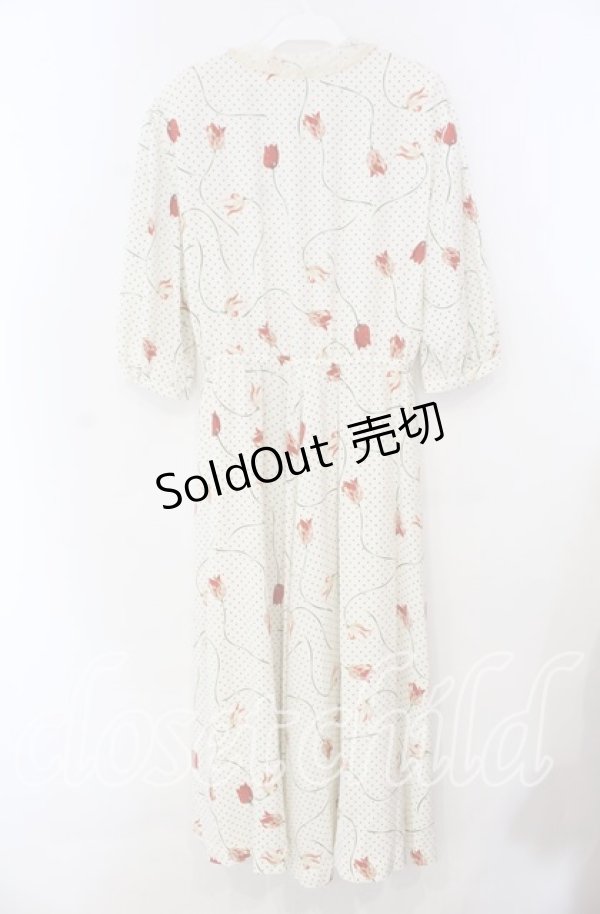 画像4: INGEBORG / ドットチューリップワンピース  アイボリー O-25-11-15-090-LO-OP-IG-OS (4)