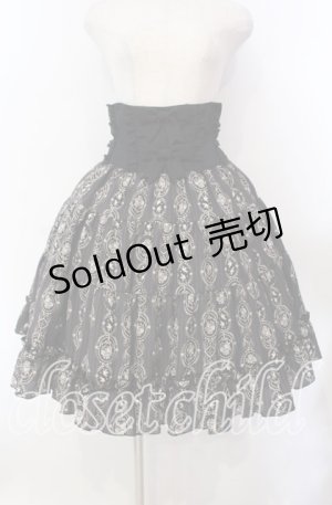 画像: Innocent World / バラと小鳥のストライプスカート Ｍ クロ O-25-11-15-011-IW-SK-IG-OS