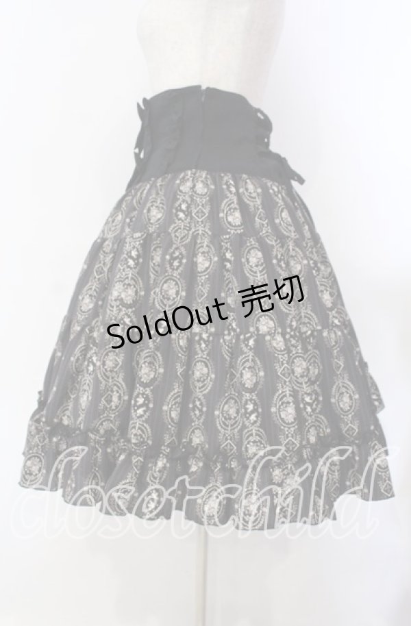 画像3: Innocent World / バラと小鳥のストライプスカート Ｍ クロ O-25-11-15-011-IW-SK-IG-OS (3)