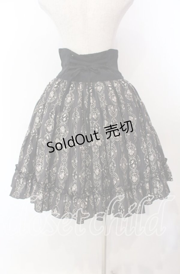 画像4: Innocent World / バラと小鳥のストライプスカート Ｍ クロ O-25-11-15-011-IW-SK-IG-OS (4)