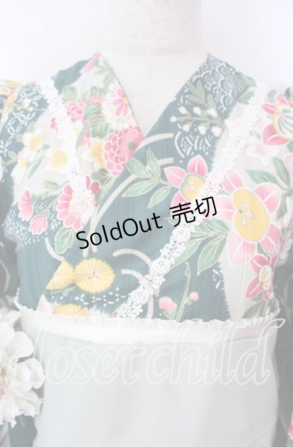 画像2: marcHenTica / 大和撫子袴風ワンピース  御納戸色 O-25-11-15-012-LO-OP-IG-OS (2)