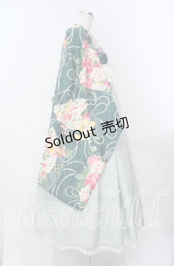 画像4: marcHenTica / 大和撫子袴風ワンピース  御納戸色 O-25-11-15-012-LO-OP-IG-OS (4)