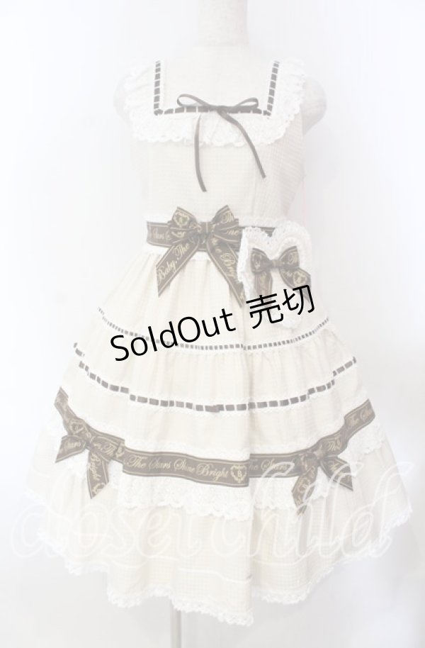 画像1: BABY,THE STARS SHINE BRIGHT / Waffle Cottonティアードジャンパースカート  キナリ O-25-11-15-014-BA-OP-OW-OS (1)