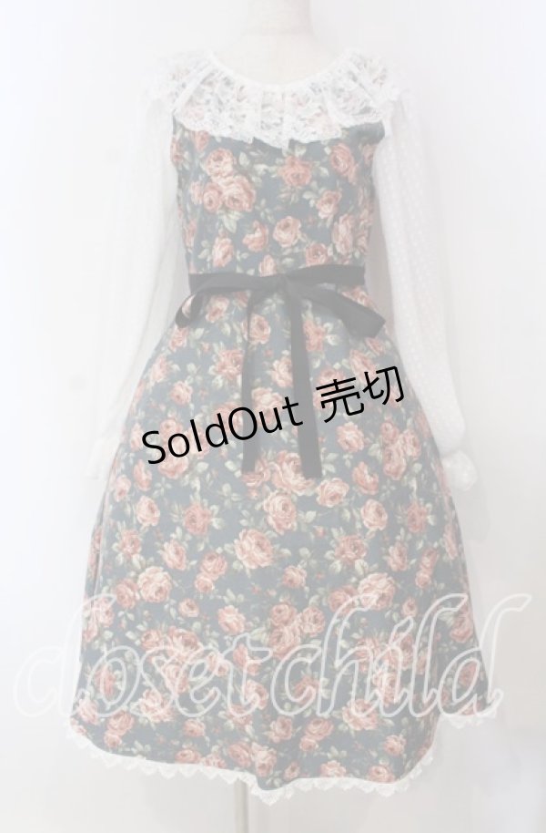 画像1: marcHenTica / ウィロリア・ローズワンピース  ダークグレー（白袖）（公式色展開） O-25-11-15-018-LO-OP-IG-OS (1)