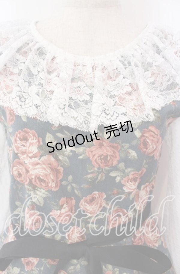 画像2: marcHenTica / ウィロリア・ローズワンピース  ダークグレー（白袖）（公式色展開） O-25-11-15-018-LO-OP-IG-OS (2)