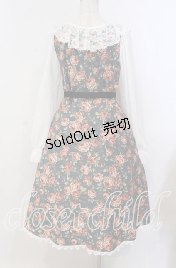 画像4: marcHenTica / ウィロリア・ローズワンピース  ダークグレー（白袖）（公式色展開） O-25-11-15-018-LO-OP-IG-OS (4)