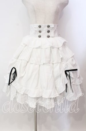 画像: Chalmiere / ストライプフリルスカート M シロ O-25-11-17-001-LO-SK-OW-OS