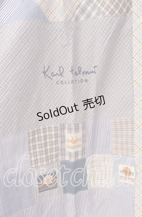 画像2: Karl Helmut / チェックパッチワークシャツ  サックス O-25-11-17-036-EL-TO-IG-OS (2)