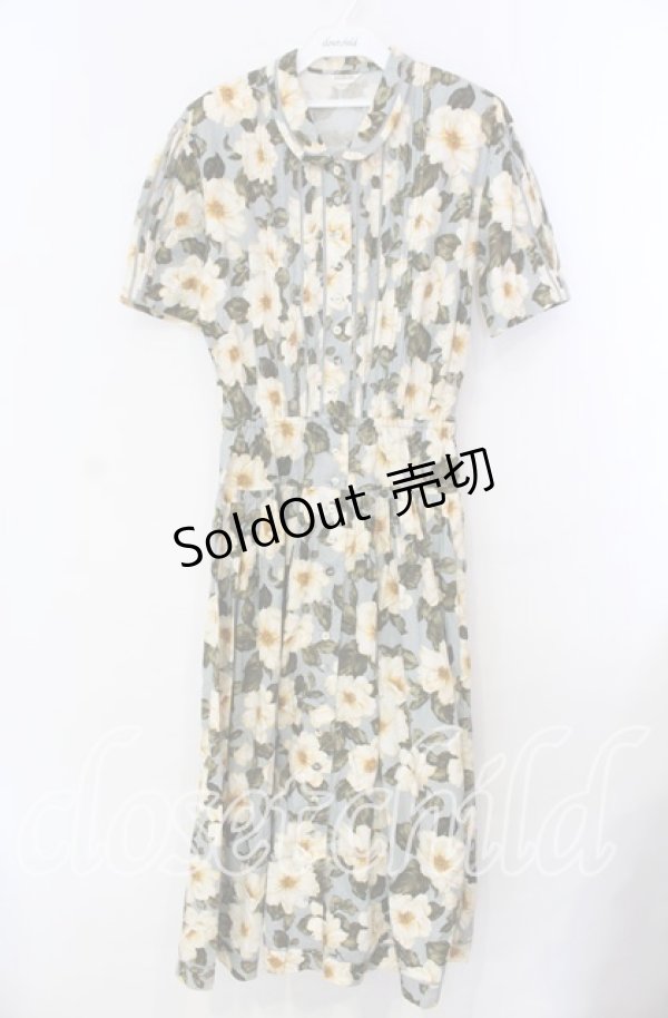 画像1: INGEBORG / いぬばらプリントワンピース  ブルー O-25-11-17-037-LO-OP-IG-OS (1)