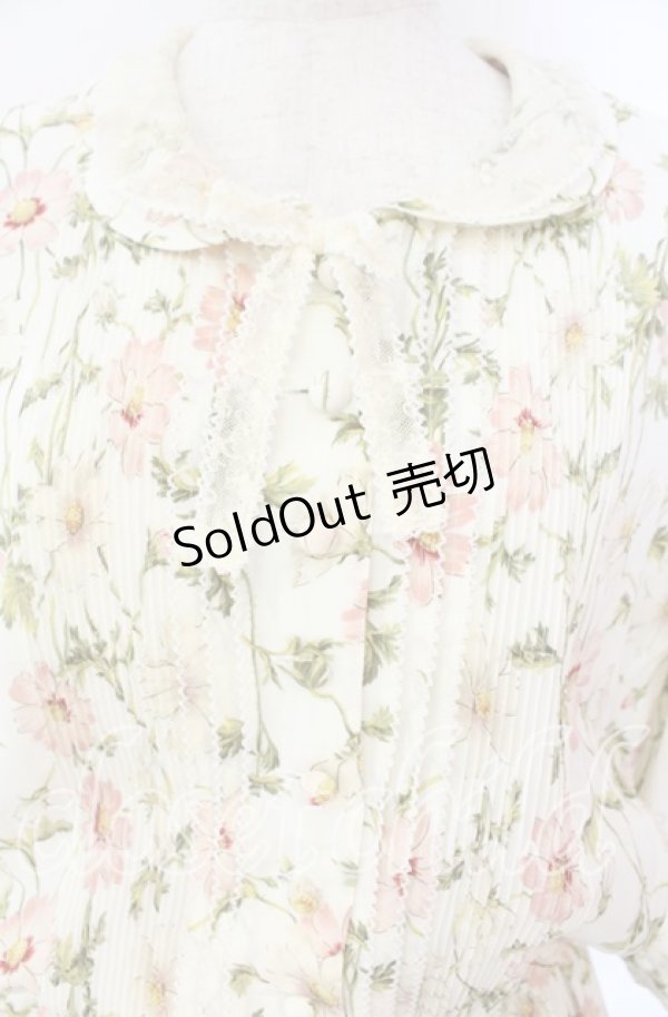 画像2: INGEBORG / コスモス風プリント襟レースワンピース  オフ O-25-11-17-040-LO-OP-IG-OS (2)