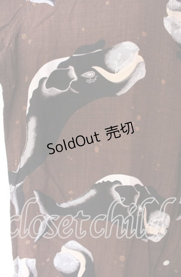 画像2: Karl Helmut / くじら柄シャツ  ブラウン O-25-11-17-041-EL-BL-IG-OS (2)