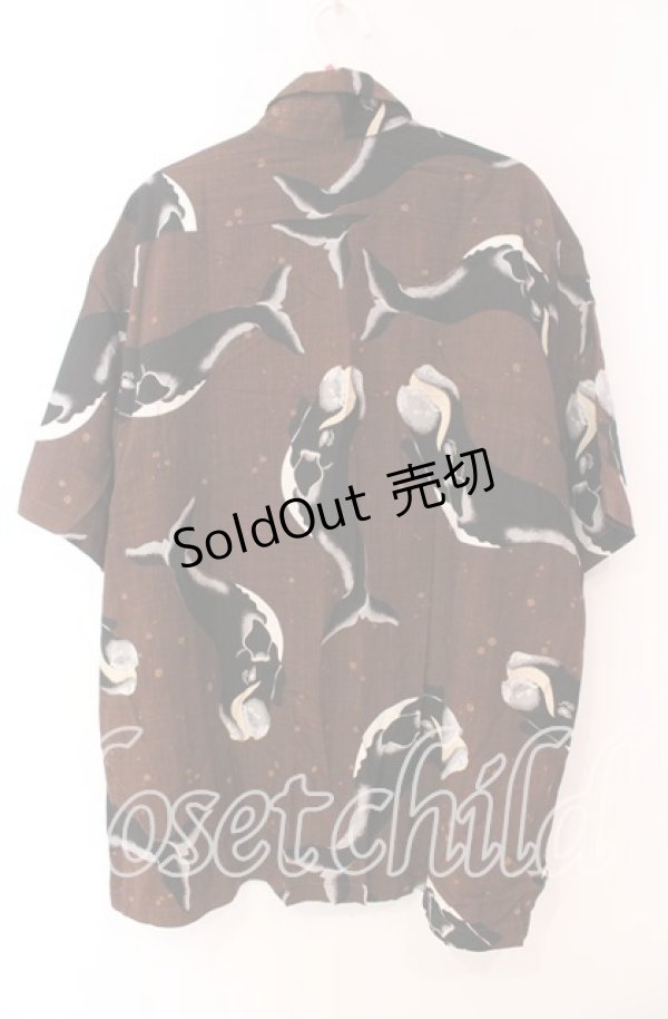 画像3: Karl Helmut / くじら柄シャツ  ブラウン O-25-11-17-041-EL-BL-IG-OS (3)