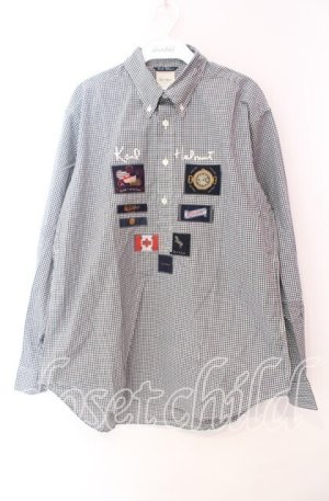 画像: Karl Helmut / チェックワッペンシャツ  クロ×シロ O-25-11-17-042-EL-BL-IG-OS