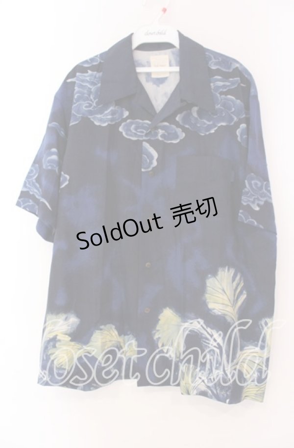 画像2: Karl Helmut / 餅つきうさぎアロハシャツ  ネイビー O-25-11-17-044-EL-BL-IG-ZT449 (2)