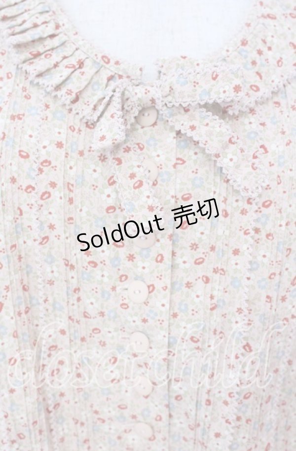 画像2: WONDERFUL WORLD / ミニフラワー&裾パッチワーク半袖ワンピース  ピンク O-25-11-17-045-LO-OP-IG-OS (2)