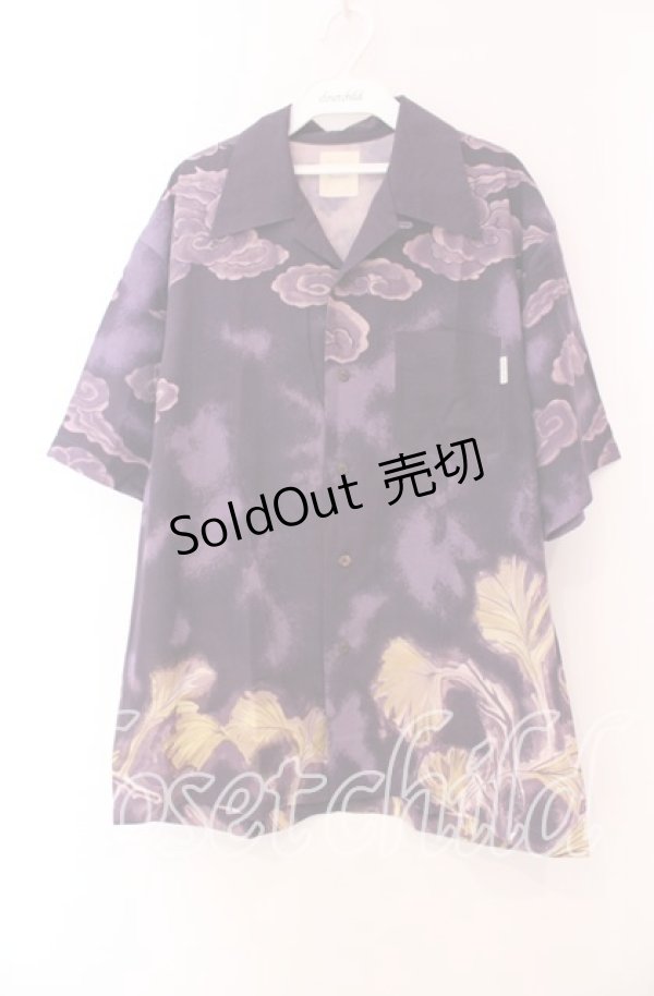 画像2: Karl Helmut / 餅つきうさぎアロハシャツ  パープル O-25-11-17-046-EL-BL-IG-ZT449 (2)