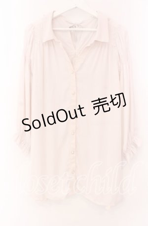 画像: axes femme / バックプリーツシャツチュニック  薄ピンク O-25-11-17-052-AX-BL-IG-OS