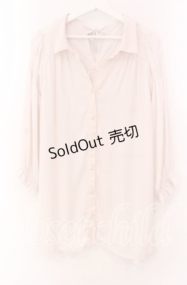 画像1: axes femme / バックプリーツシャツチュニック  薄ピンク O-25-11-17-052-AX-BL-IG-OS (1)