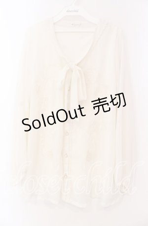 画像: axes femme / フラワー刺繍ボウタイブラウス  オフ O-25-11-17-053-AX-BL-IG-OS