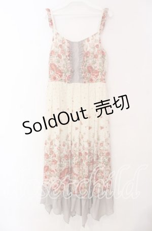 画像: axes femme / 薔薇柄マキシワンピース  オフ×ベージュ O-25-11-17-054-AX-OP-IG-OS