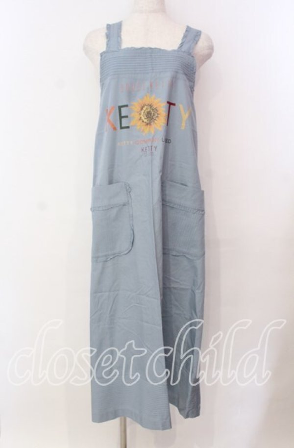 画像1: KETTY / ひまわりプリントエプロン  ブルー O-25-11-17-005-EL-OP-IG-ZT447 (1)