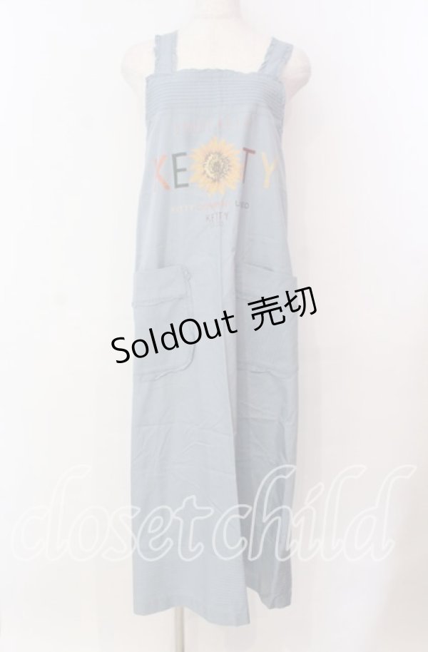 画像1: 【SALE】KETTY / ひまわりプリントエプロン  ブルー O-25-11-17-005-EL-OP-IG-ZT447 (1)