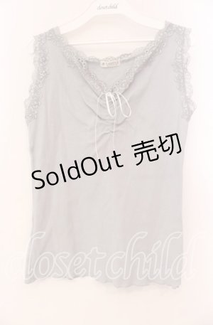 画像: axes femme / ギャザーコットンタンク  グレー O-25-11-17-057-AX-TO-IG-OS