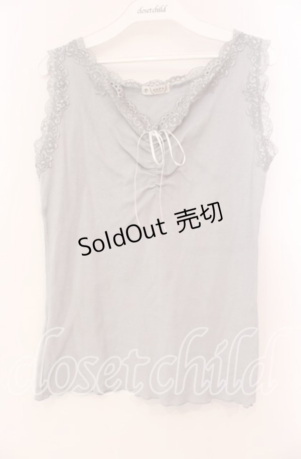 画像1: axes femme / ギャザーコットンタンク  グレー O-25-11-17-057-AX-TO-IG-OS (1)